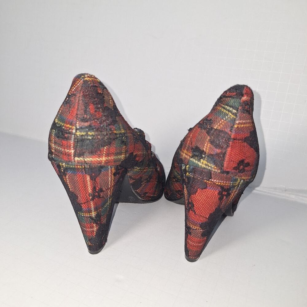 Y2K MIA Scarlett Plaid Mary Jane Heels Triple Strap Tartan Round Toe Size 8.5 - Picture 5 of 13